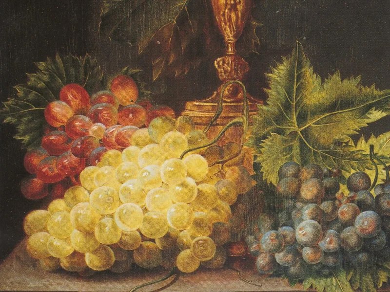1792-Marina Adriana Maria van Toulon - Dettaglio di una natura morta con calice e grappolo d'uva